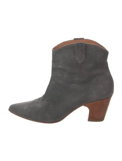 Pre-owned Rachel Comey Suede Western Boots In Blue