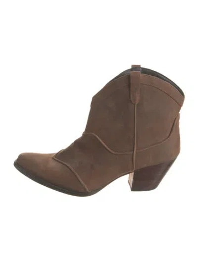 Pre-owned Rachel Comey Suede Western Boots In Brown