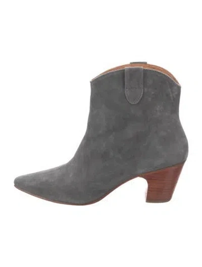 Pre-owned Rachel Comey Suede Western Boots In Gray