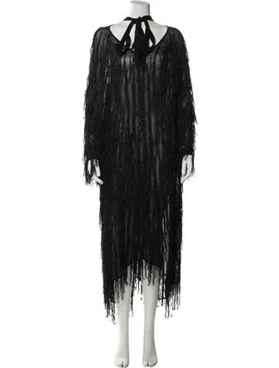 Pre-owned Rachel Comey Tie Neck Midi Length Dress In Blue