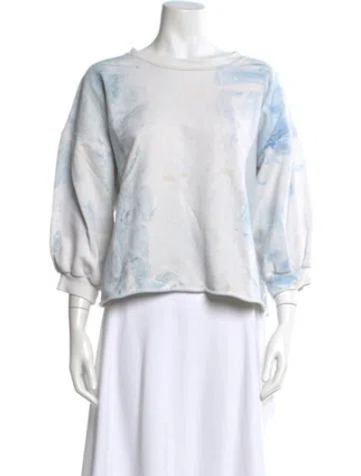 Pre-owned Rachel Comey Tie-dye Print Crew Neck Sweatshirt In White