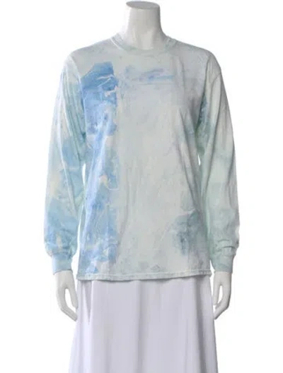 Pre-owned Rachel Comey Tie-dye Print Crew Neck Top In Blue