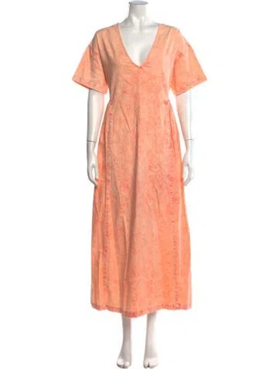 Pre-owned Rachel Comey Tie-dye Print Long Dress In Pink