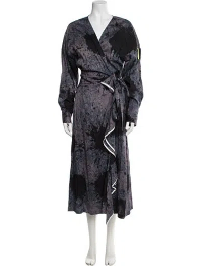 Pre-owned Rachel Comey Tie-dye Print Long Dress In Purple