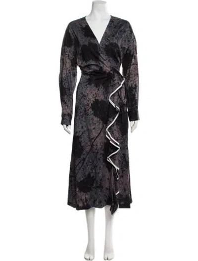 Pre-owned Rachel Comey Tie-dye Print Long Dress W/ Tags In Black