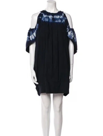Pre-owned Rachel Comey Tie-dye Print Mini Dress In Blue