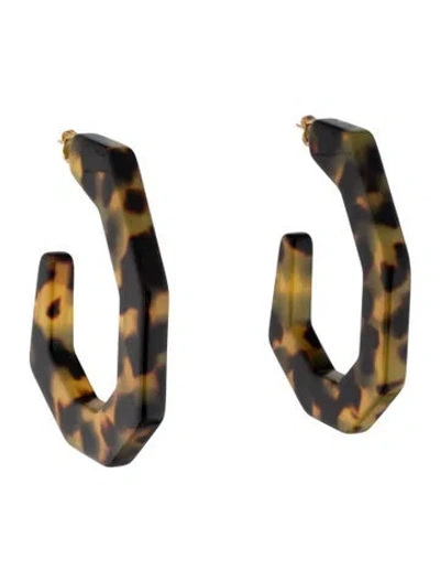 Pre-owned Rachel Comey Tortoise Factor Hoop Earrings In Multicolor
