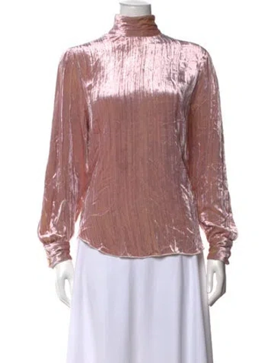 Pre-owned Rachel Comey Turtleneck Long Sleeve Blouse In Pink