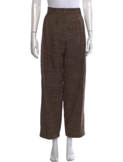 Pre-owned Rachel Comey Tweed Pattern Wide Leg Pants In Brown