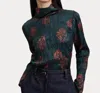 Rachel Comey Varda Rose-printed Long Sleeve Top In Petrol In Blue