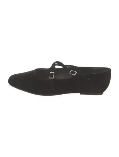 Pre-owned Rachel Comey Velvet Mary Jane Flats In Black