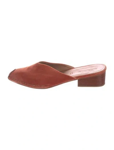 Pre-owned Rachel Comey Velvet Mules In Orange