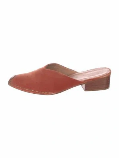 Pre-owned Rachel Comey Velvet Mules In Orange
