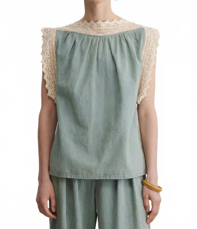 Rachel Comey Via Top In Khaki Indigo In Green