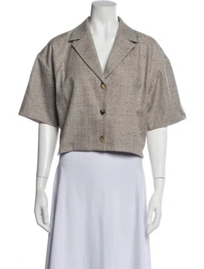 Pre-owned Rachel Comey Virgin Wool Tweed Pattern Blazer W/ Tags In Grey