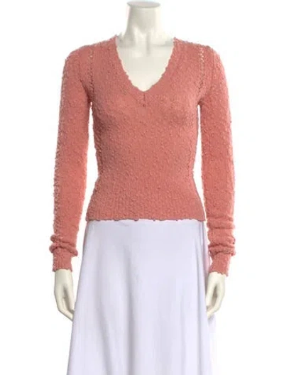 Pre-owned Rachel Comey Virgin Wool V-neck Sweater In Pink