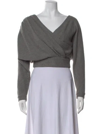 Pre-owned Rachel Comey Virgin Wool V-neck Top In Gray
