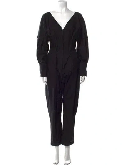 Pre-owned Rachel Comey V-neck Jumpsuit In Black