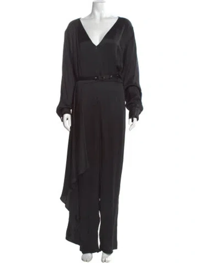 Pre-owned Rachel Comey V-neck Jumpsuit In Black