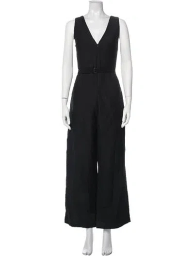 Pre-owned Rachel Comey V-neck Jumpsuit In Black