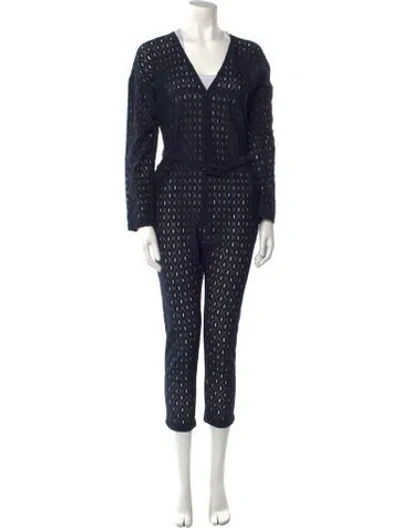 Pre-owned Rachel Comey V-neck Jumpsuit In Blue