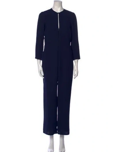 Pre-owned Rachel Comey V-neck Jumpsuit In Blue