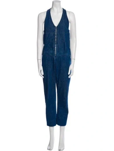 Pre-owned Rachel Comey V-neck Jumpsuit In Blue