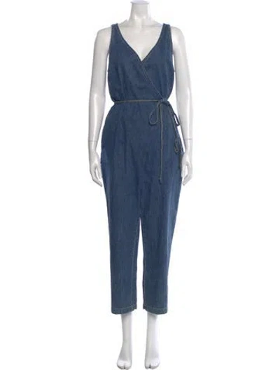 Pre-owned Rachel Comey V-neck Jumpsuit In Blue