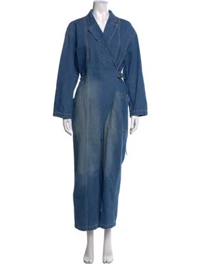 Pre-owned Rachel Comey V-neck Jumpsuit In Blue