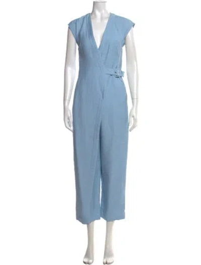 Pre-owned Rachel Comey V-neck Jumpsuit In Blue
