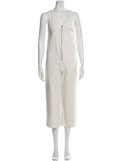 Pre-owned Rachel Comey V-neck Jumpsuit In Neutral