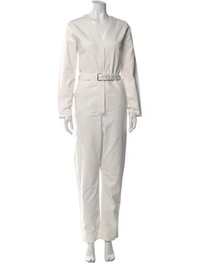 Pre-owned Rachel Comey V-neck Jumpsuit In Neutral