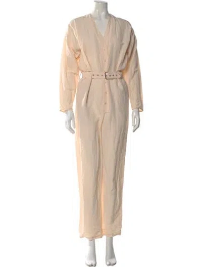 Pre-owned Rachel Comey V-neck Jumpsuit In Neutral