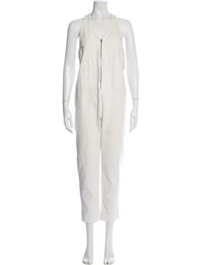 Pre-owned Rachel Comey V-neck Jumpsuit In Neutral