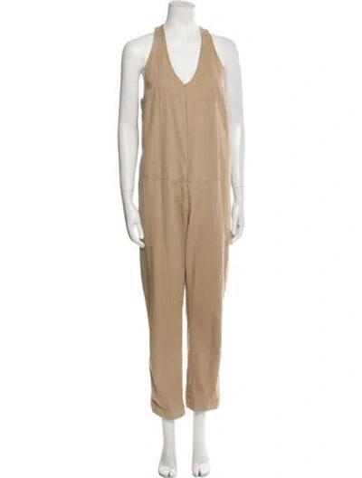 Pre-owned Rachel Comey V-neck Jumpsuit In Neutral
