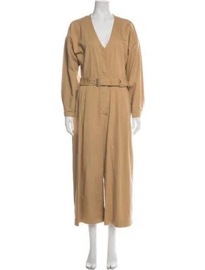 Pre-owned Rachel Comey V-neck Jumpsuit In Neutrals