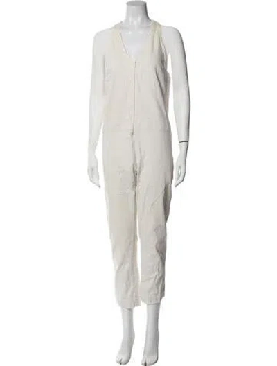 Pre-owned Rachel Comey V-neck Jumpsuit In Neutrals