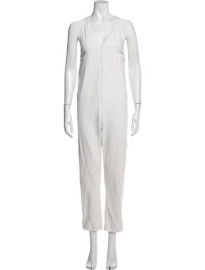 Pre-owned Rachel Comey V-neck Jumpsuit In Neutrals
