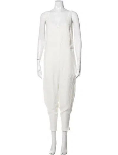 Pre-owned Rachel Comey V-neck Jumpsuit In Neutrals