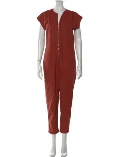 Pre-owned Rachel Comey V-neck Jumpsuit In Orange