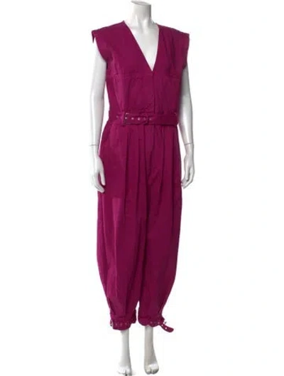 Pre-owned Rachel Comey V-neck Jumpsuit In Purple