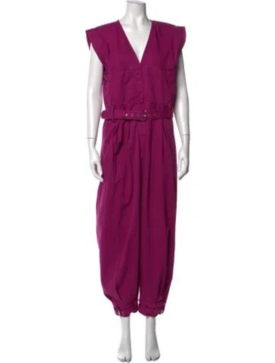 Pre-owned Rachel Comey V-neck Jumpsuit In Purple