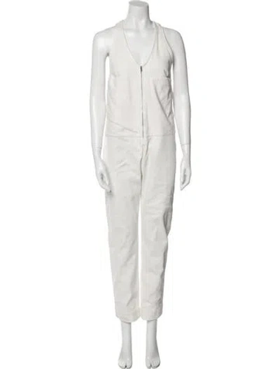 Pre-owned Rachel Comey V-neck Jumpsuit In White