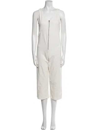 Pre-owned Rachel Comey V-neck Jumpsuit In White