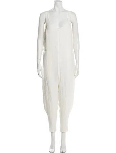Pre-owned Rachel Comey V-neck Jumpsuit In White