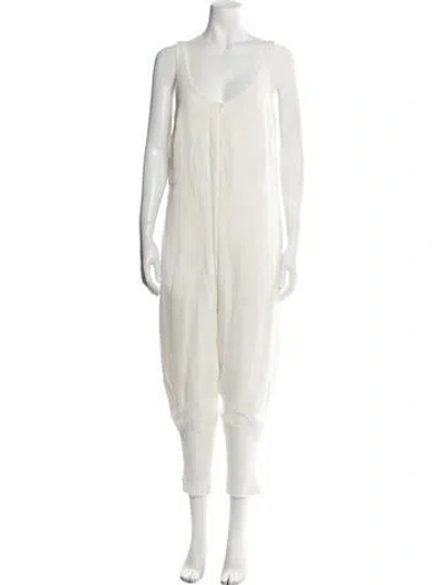 Pre-owned Rachel Comey V-neck Jumpsuit In White