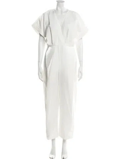 Pre-owned Rachel Comey V-neck Jumpsuit In White