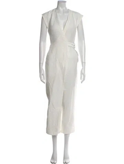 Pre-owned Rachel Comey V-neck Jumpsuit In White