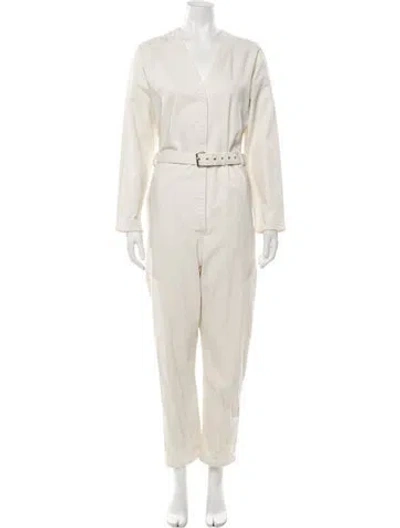Pre-owned Rachel Comey V-neck Jumpsuit In White