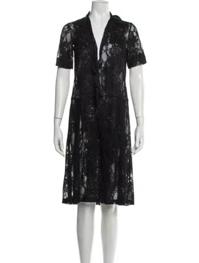 Pre-owned Rachel Comey V-neck Knee-length Dress In Blue